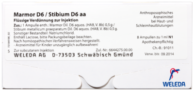 MARMOR D 6/Stibium D 6 aa Ampullen