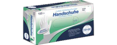 HANDSCHUHE Einmal Latex puderfrei XL