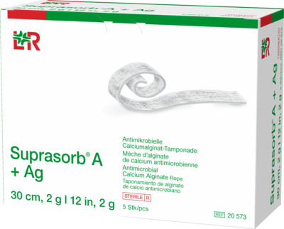 SUPRASORB A+Ag Antimik.Cal.Alginat Tamp.30 cm 2 g