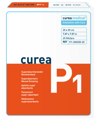 CUREA P1 superabsorb.Wundauflage 20x20 cm