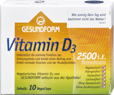 GESUNDFORM Vitamin D3 2.500 I.E. Vega-Caps