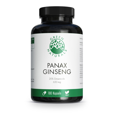 GREEN NATURALS Panax Ginseng hochdos.vegan Kapseln