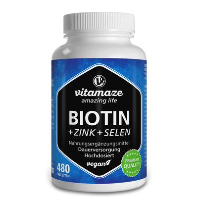 BIOTIN 10 mg hochdosiert+Zink+Selen Tabletten